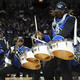 Members of the Cheyney University drumline perform during the Big Apple Classic at Barclays Center on Dec. 15, 2013. (Maddie Meyer/Getty Images)